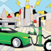 Mobilità verde illustrazione Ugo Nespolo